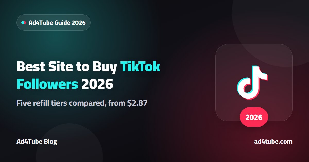 Cover of the guide to the best site to buy TikTok followers in 2026 with refill tiers compared