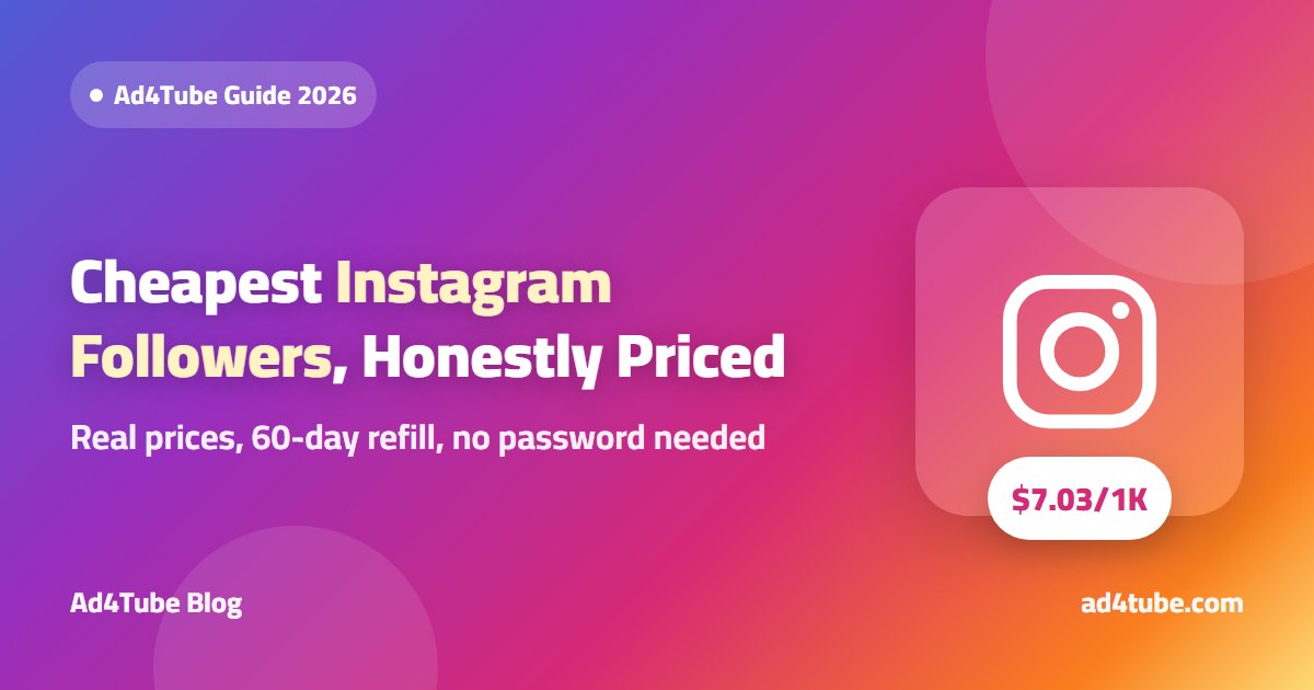 Cover image for a guide to the cheapest Instagram followers in 2026 with real prices