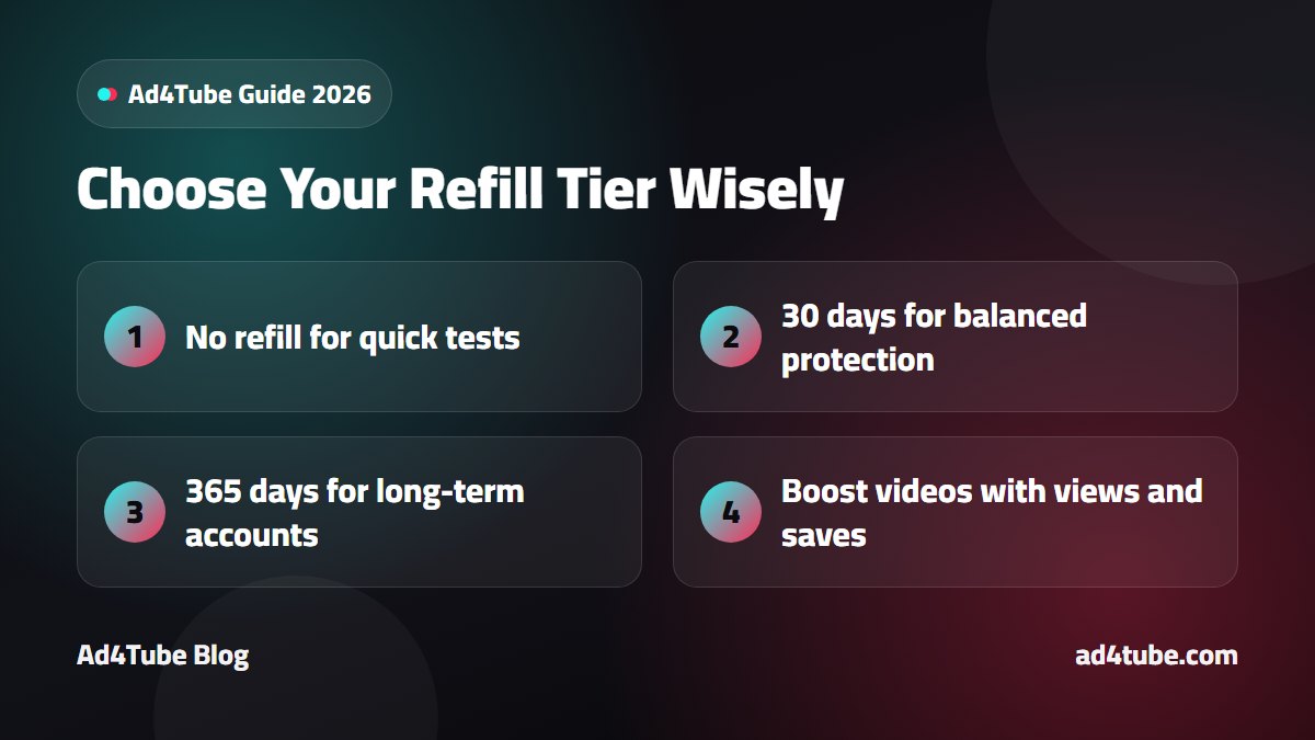 Infographic comparing refill tiers when buying the cheapest TikTok followers